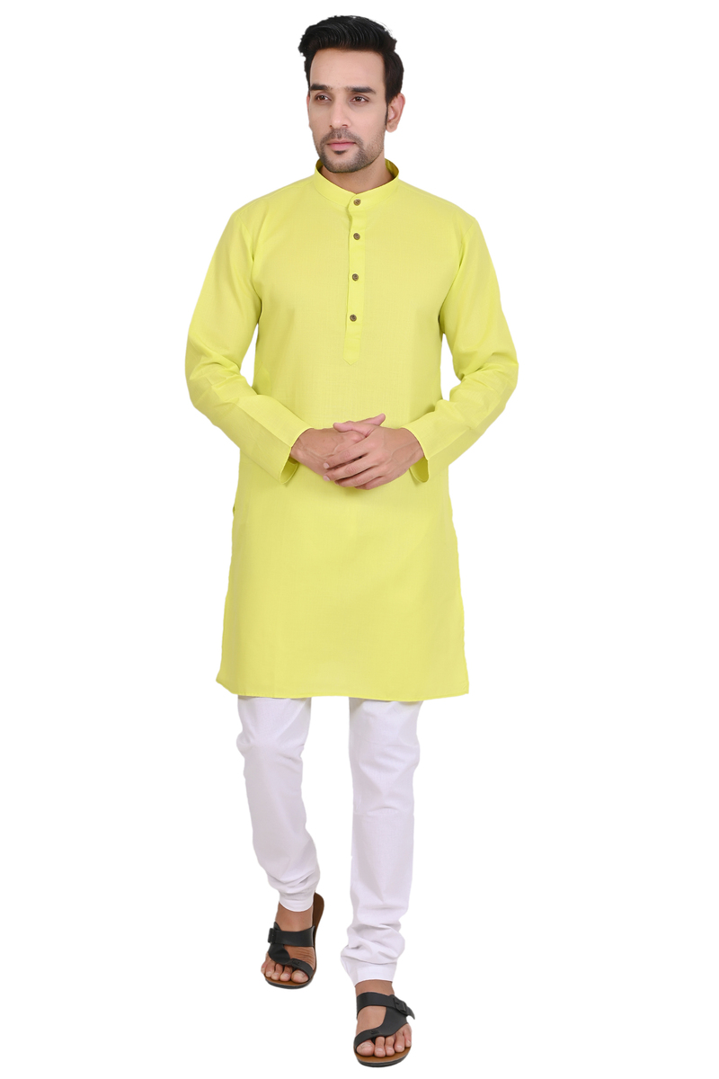 Yellow kurta plain - Image 6