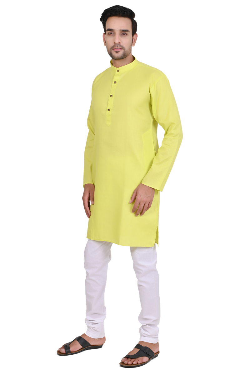 Yellow kurta plain - Image 2