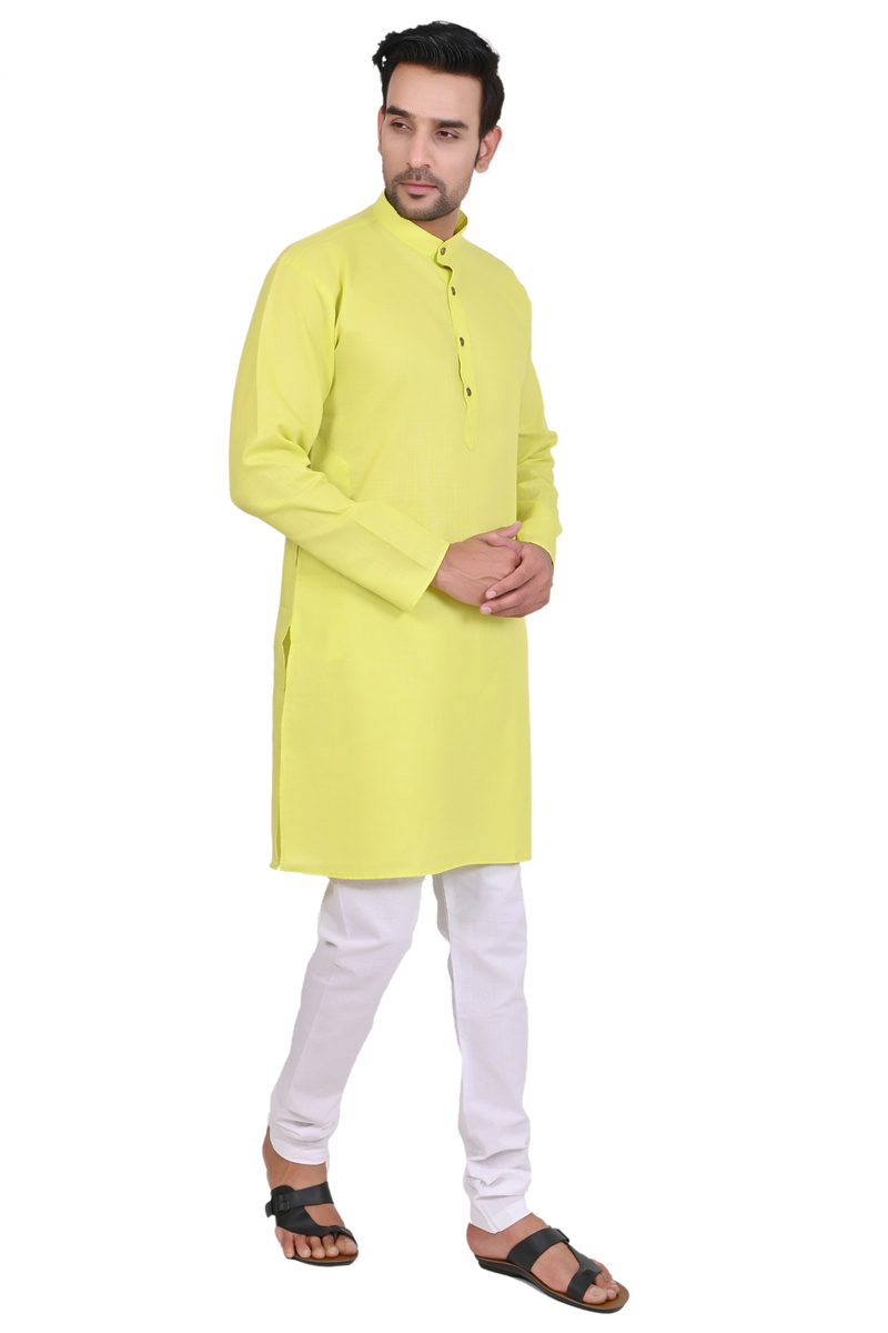 Yellow kurta plain
