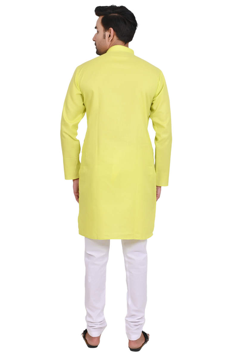 Yellow kurta plain - Image 5