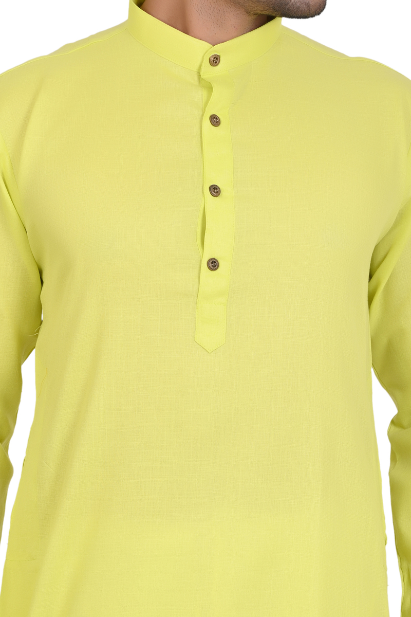Yellow kurta plain - Image 4