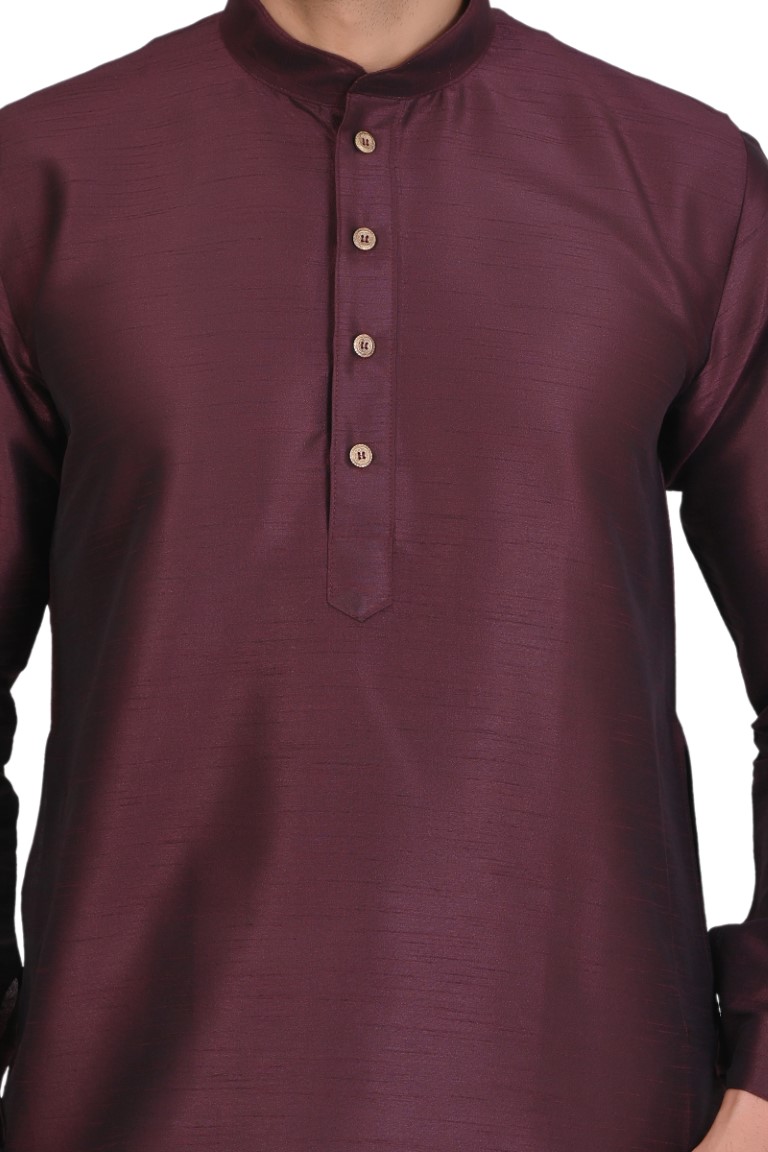 Wine Silk Kurta - Image 5