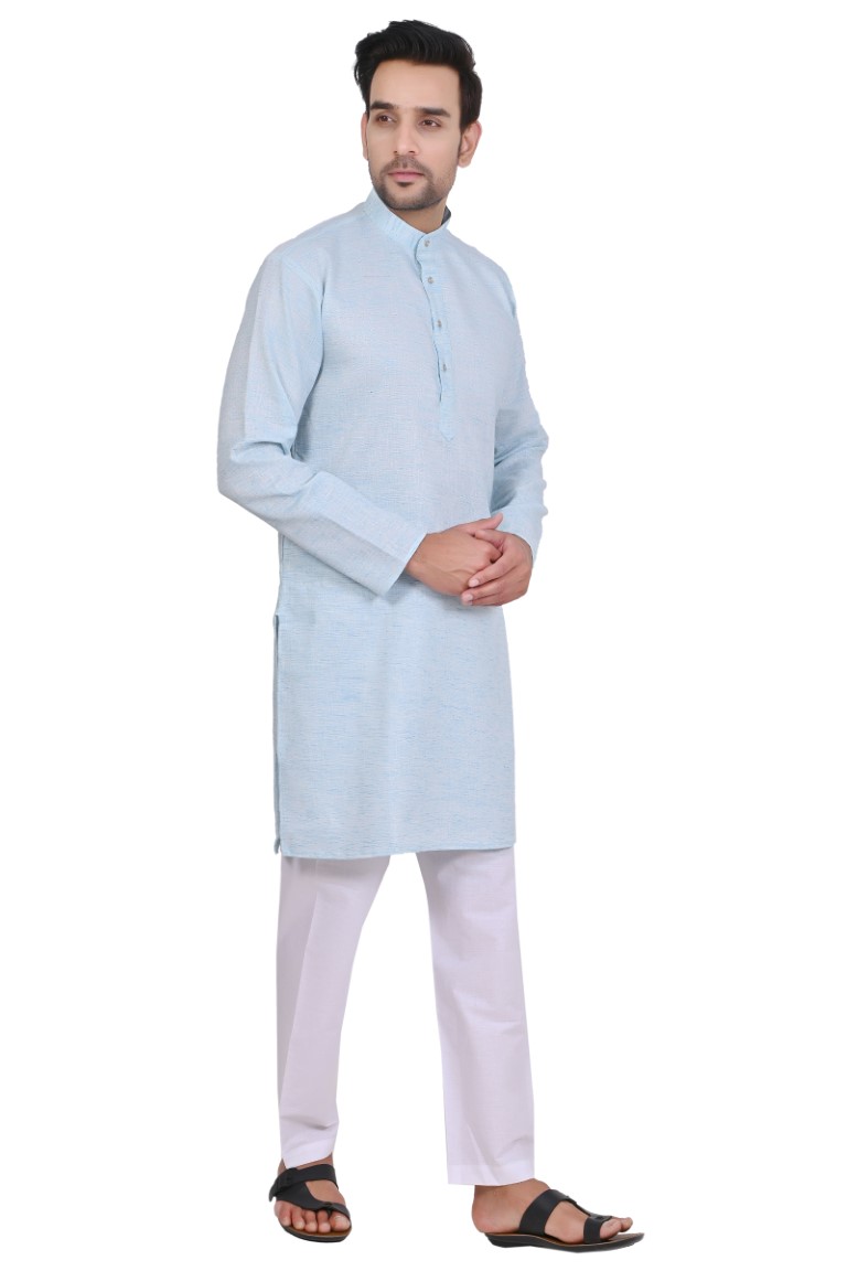 Sky Blue Cotton Kurta
