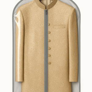 Transparent Sherwani Cover with Zipper | Reusable Garment Bag for Ethnic Wear