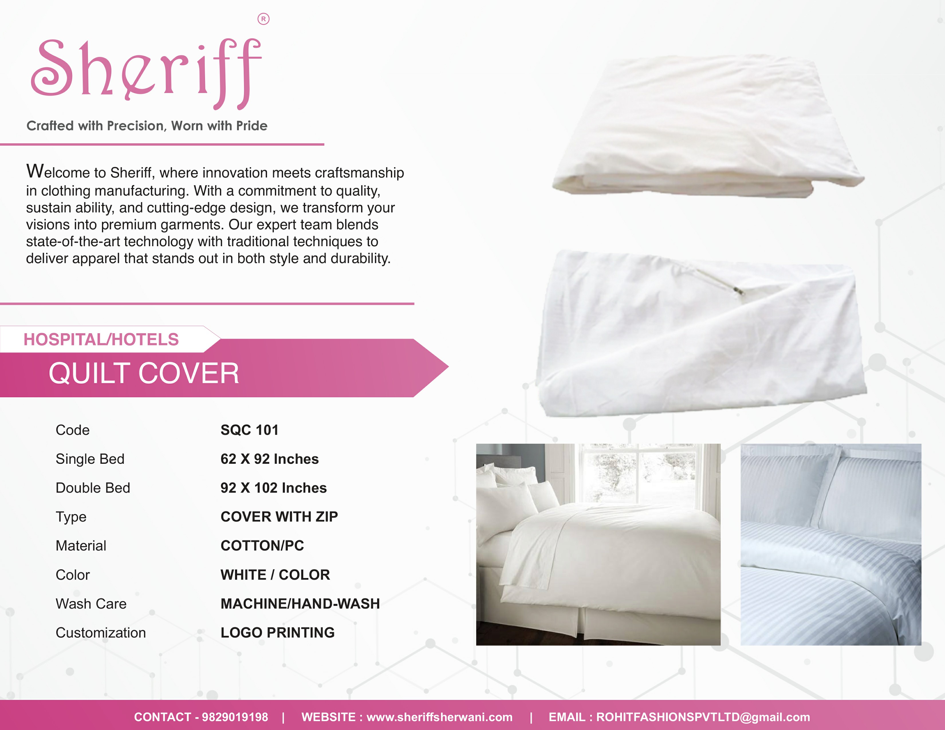 Institutional Duvet Cover Set | Bulk Pack for Hospitals, Railways & Hostels