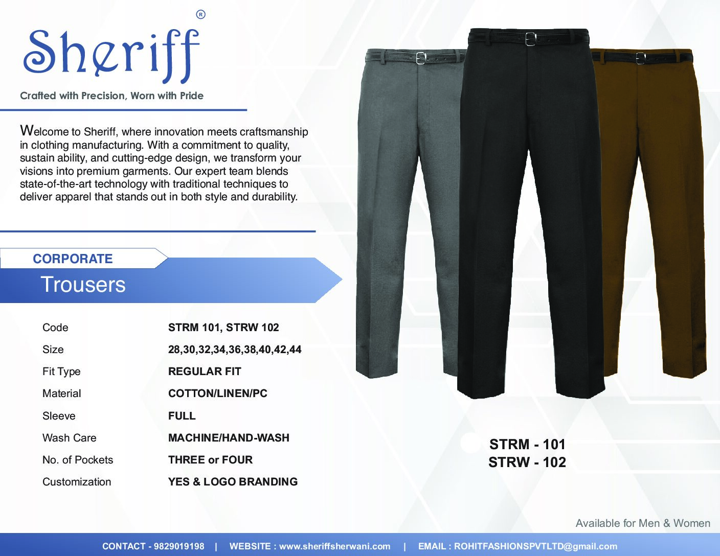Uniform Trousers Combo Pack | Men’s, Women’s, School Pants in Bulk