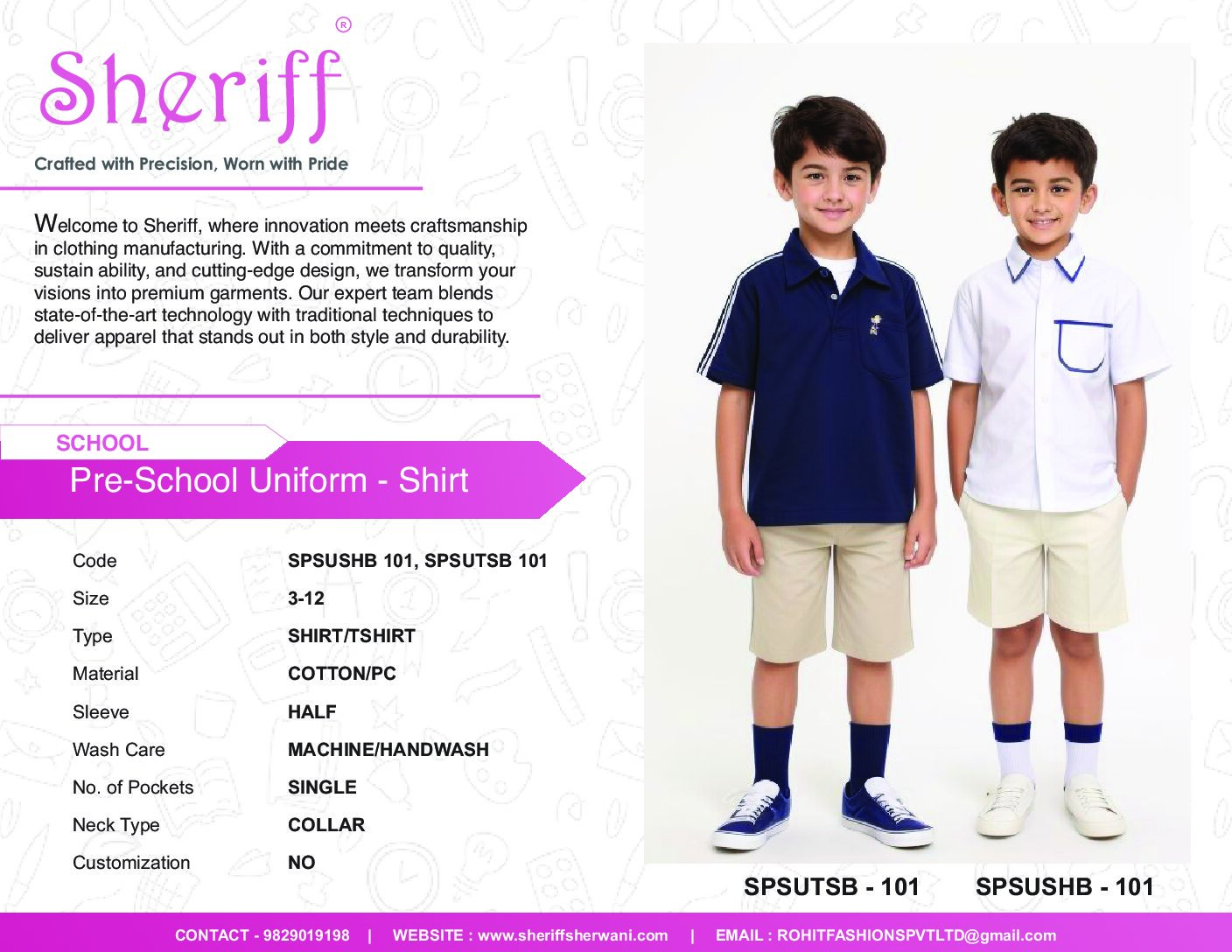 Boys’ School Uniform Shirt | Half Sleeve Cotton Formal School Shirt,T-Shirt