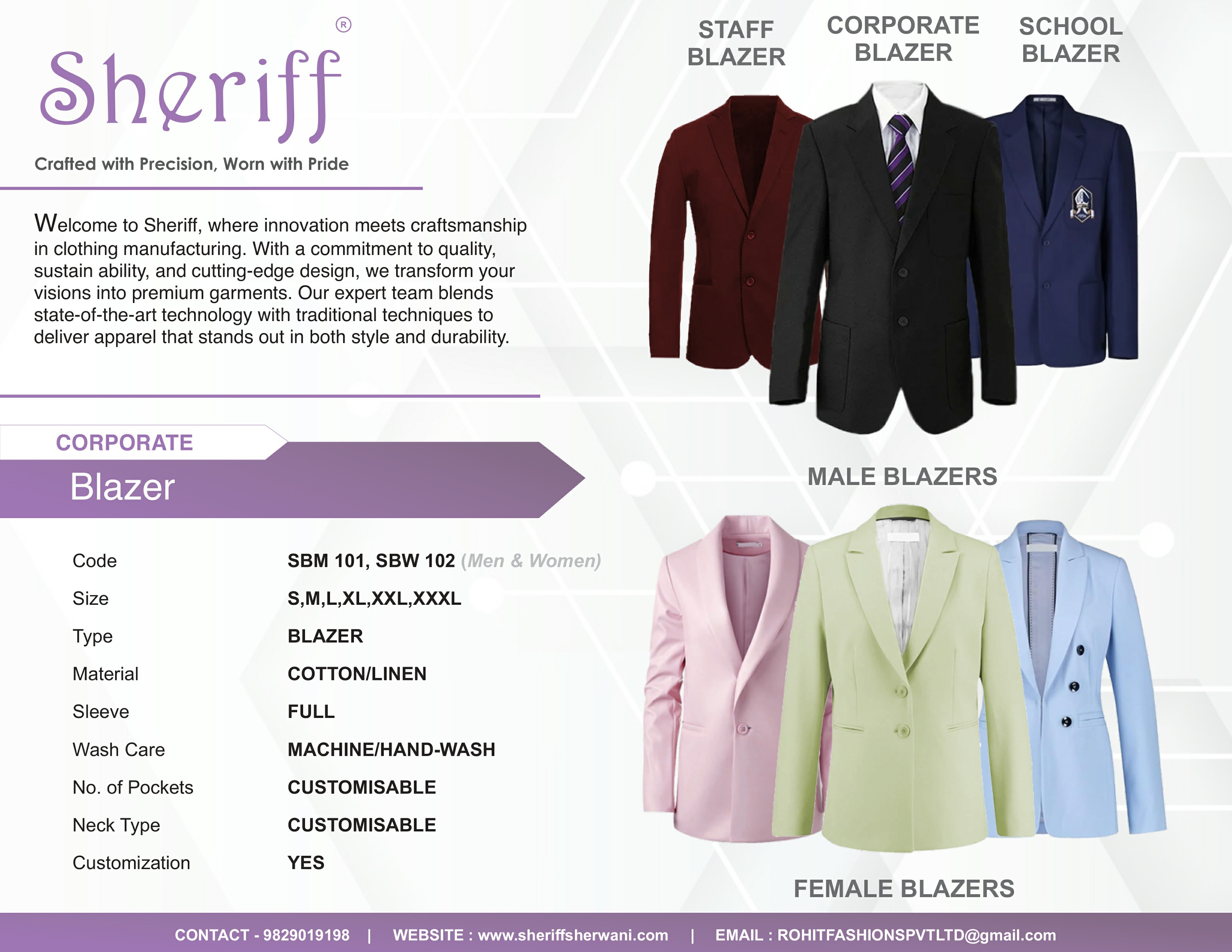 Unisex Blazer for corporate, staff, School dress Full Sleeve