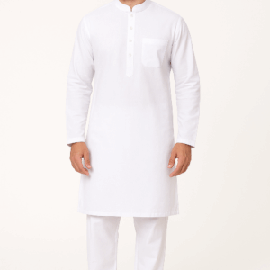 Sheriff Men’s White Cotton Kurta Pajama Set | Traditional Indian Ethnic Wear for Men | Comfortable Festive, Wedding & Casual Wear