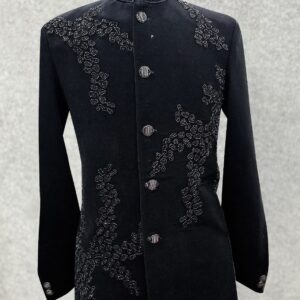Sheriff Ethnic Wear | Men’s Black Indo Western Jacket with Hand Embroidery | Designer Party Wear Coat for Weddings & Receptions |