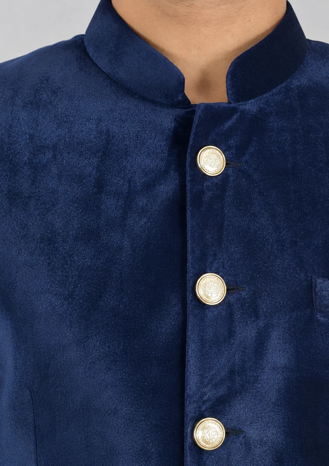 Men’s Royal Blue Velvet Bandhgala Jodhpuri - Image 6