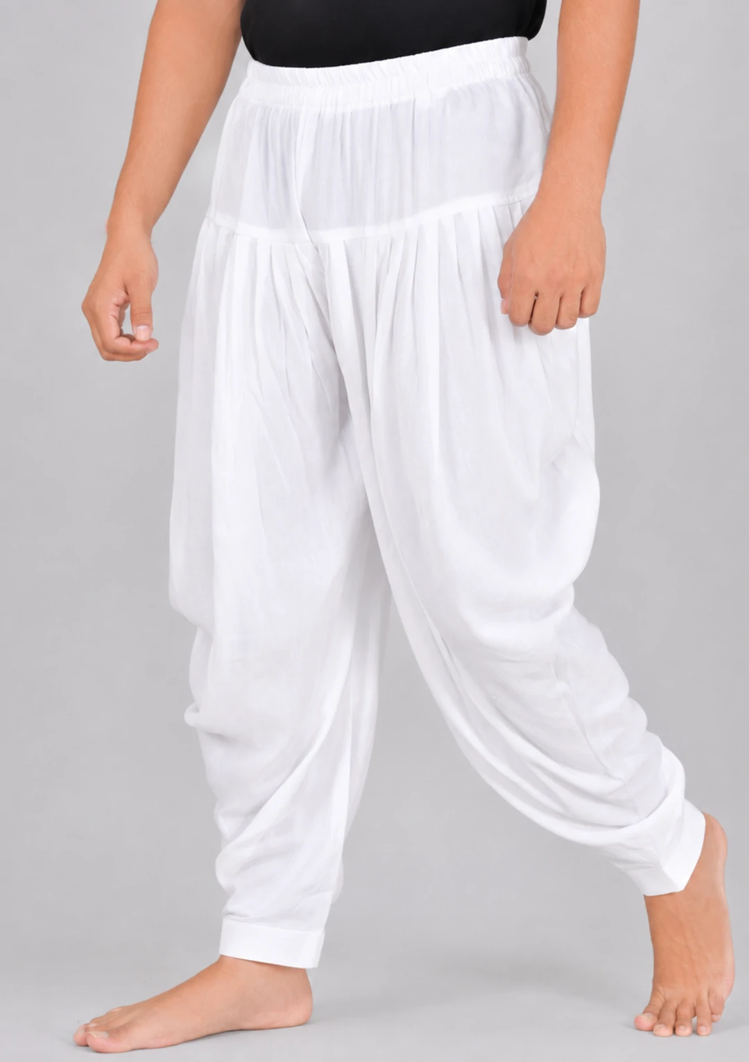 Pure White Rayon Patiala - Image 3